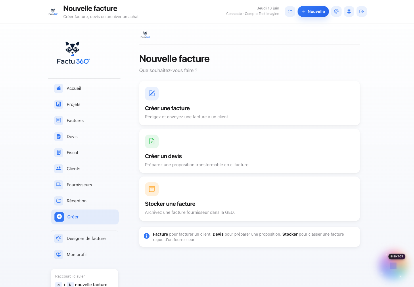 Module de création Factu360